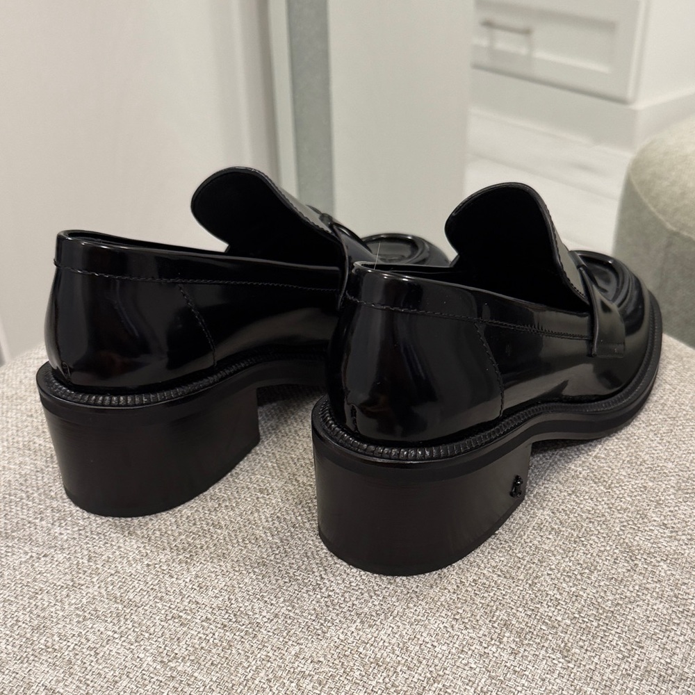 Jimmy Choo Black Spazzolato Platform Loafers - Picture 4 of 7
